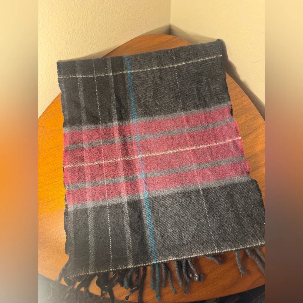 Vintage Christian Dior Monsieur 100% Lambswool Plaid Scarf
